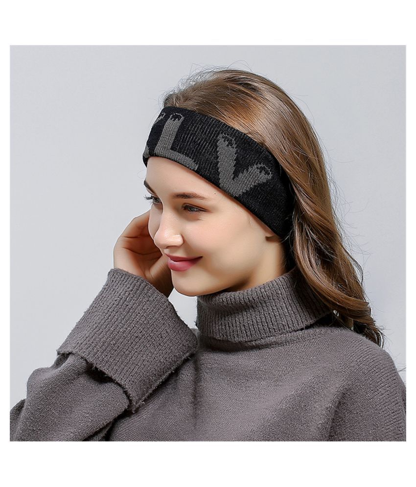 Men Women Hair Ball Knitting Headband Elastic Handmade Sport Hair