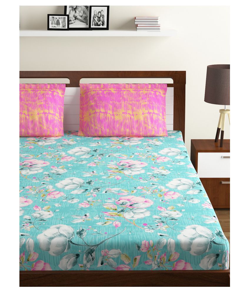 Bombay Dyeing Cotton Double Bedsheet with 2 Pillow Covers ( 240 cm x