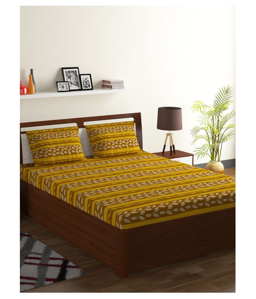 Bombay Dyeing Cotton Double Bedsheet with 2 Pillow Covers ( 274 cm x