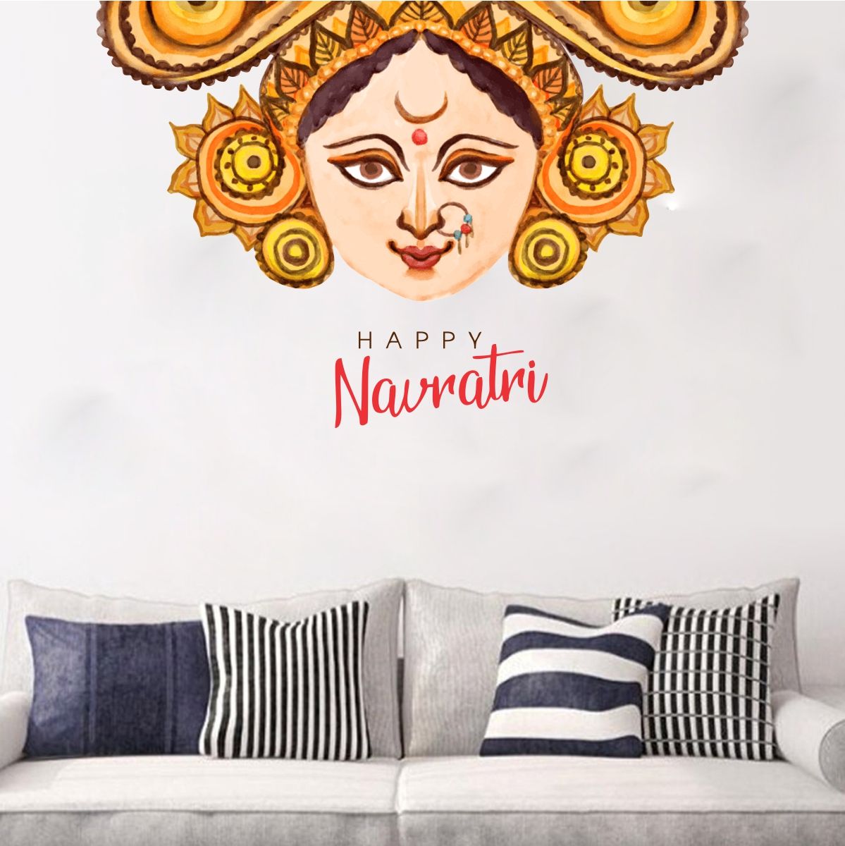     			Decor Villa MAA DURGA Festive Sticker ( 27 x 58 cms )