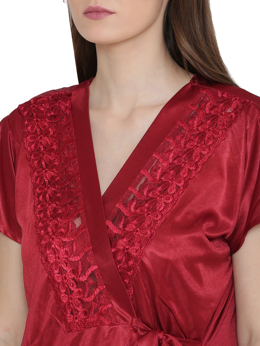 maroon silk robes