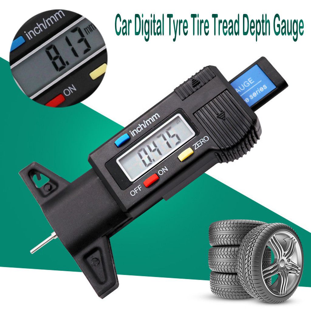 Car Digital Tyre Tire Tread Depth Gauge Measurer Caliper LCD Display 0-25.4mm AP