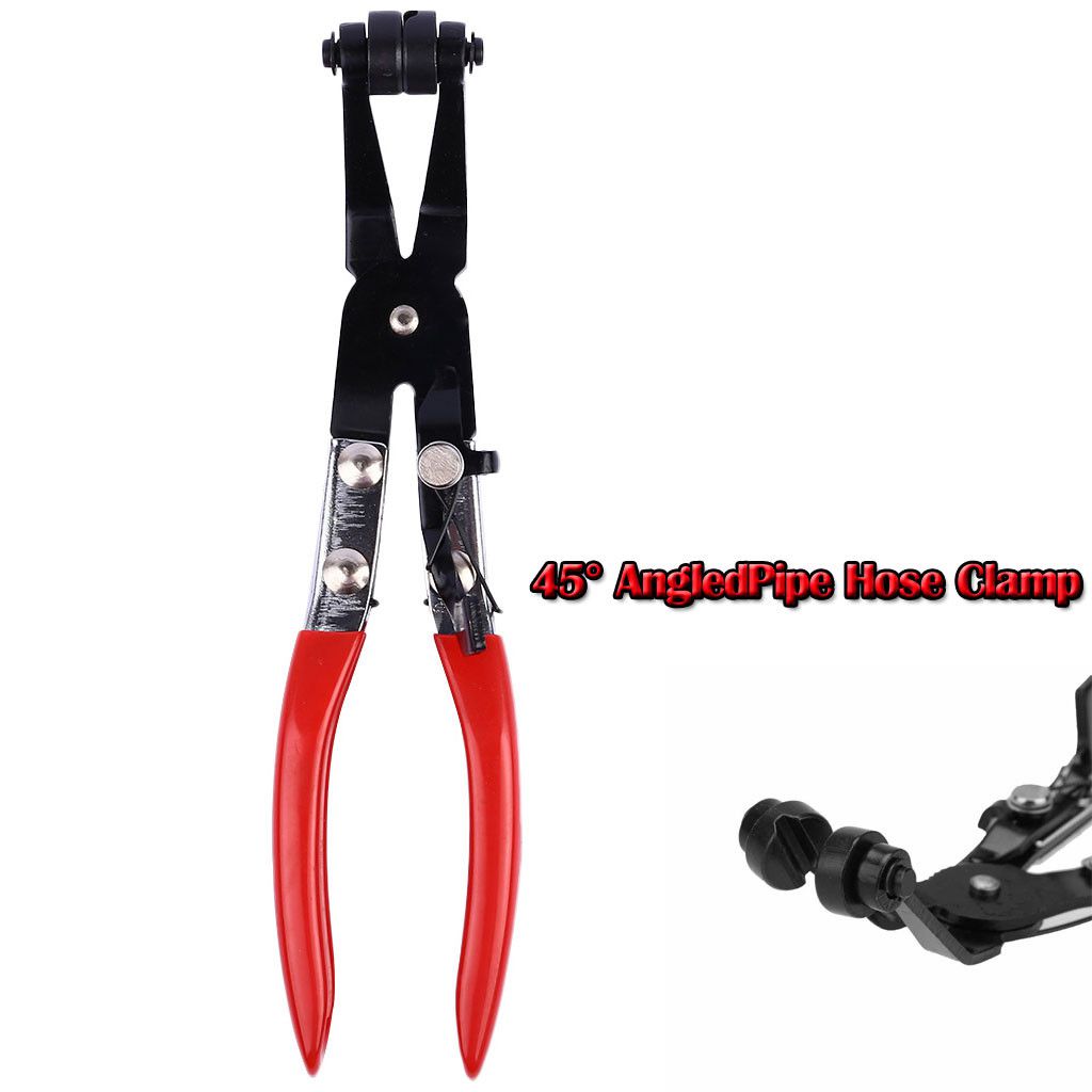 Hand Tools Angled 45°Pipe Hose Clamp Pliers Tool Coolant Hose Swivel Jaw Locking 