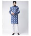 Hangup Blue Cotton Kurta Pyjama Set