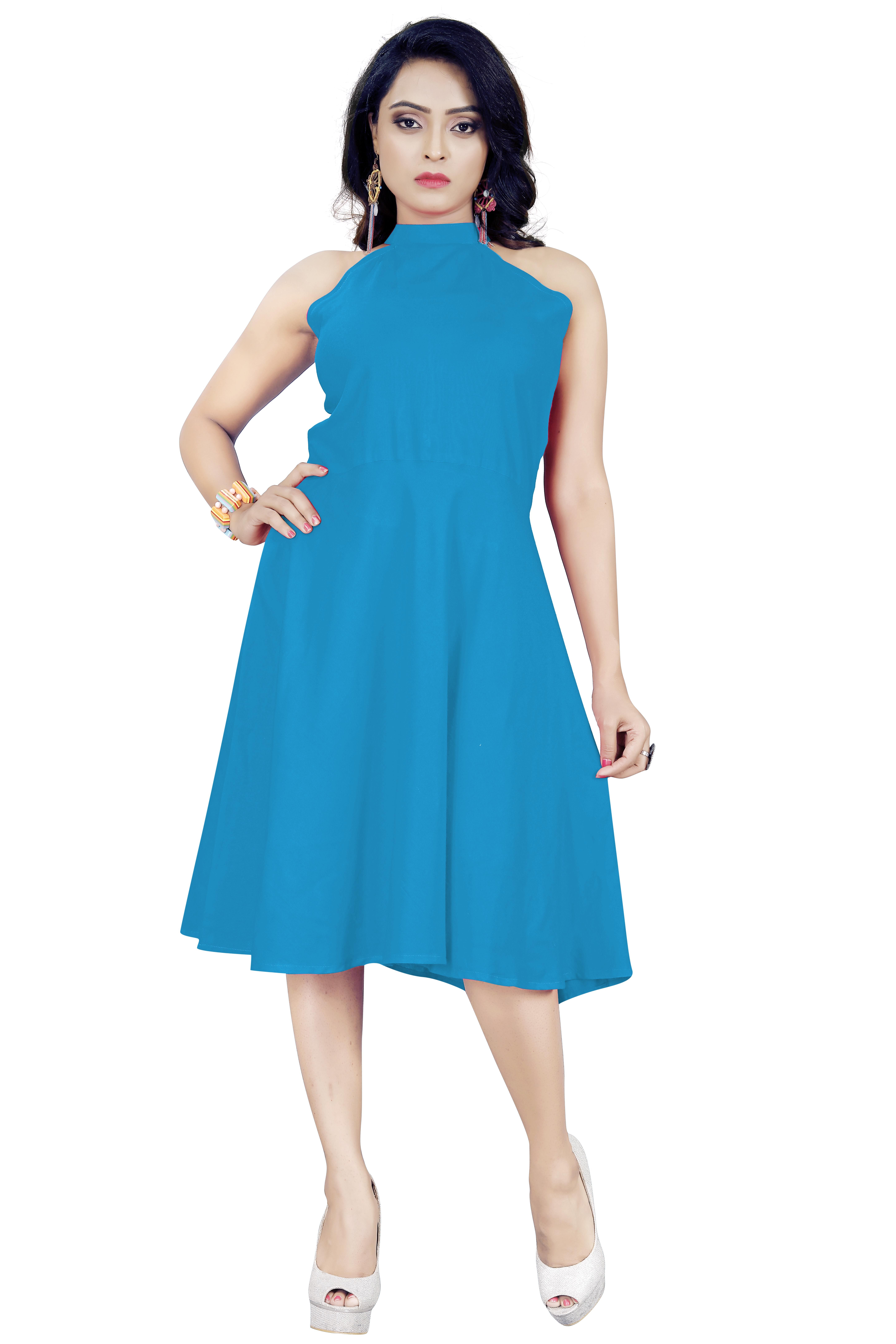 HSFS Rayon Turquoise A line Dress Buy HSFS Rayon Turquoise A line
