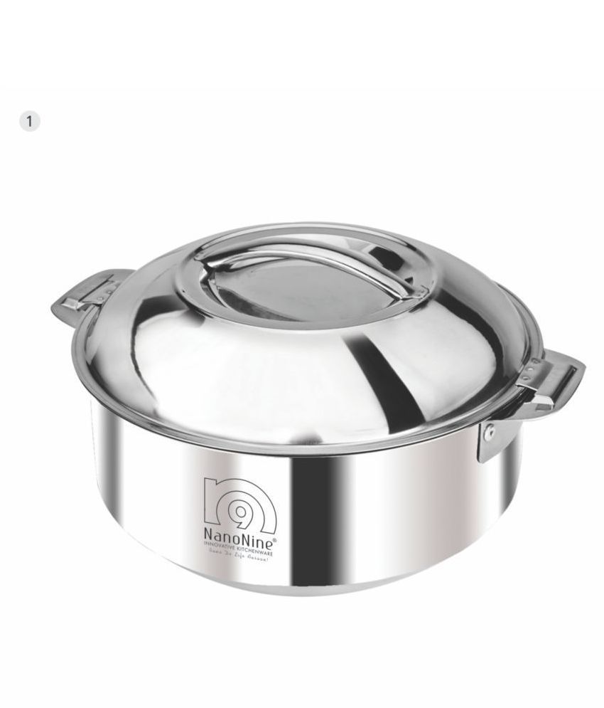     			Nanonine Hot Serve Double Wall Insulated Hot Pot Stainless Steel Casserole With Steel Lid, 2.85 Litre, 1 Pc