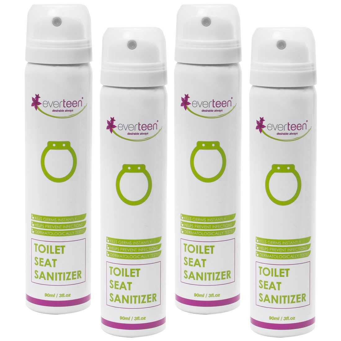     			everteen Instant Toilet Seat Sanitizer Spray for Feminine Hygiene in Women - 4 Packs (90ml Each)