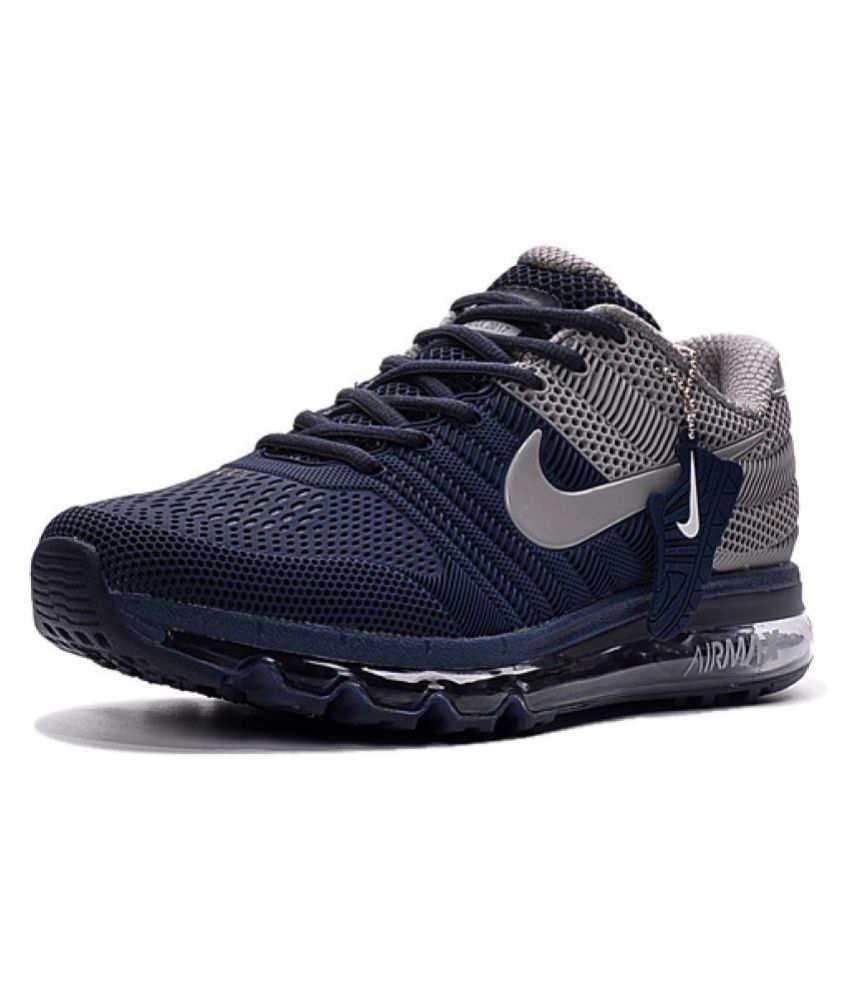 nike air max rubber grey blue running shoes