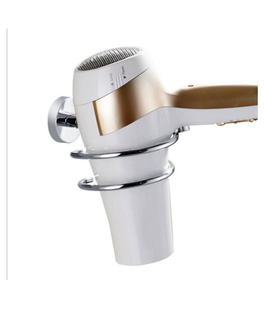 Stainless Steel Wall Mount Spiral Hair Dryer Blower Holder Rack