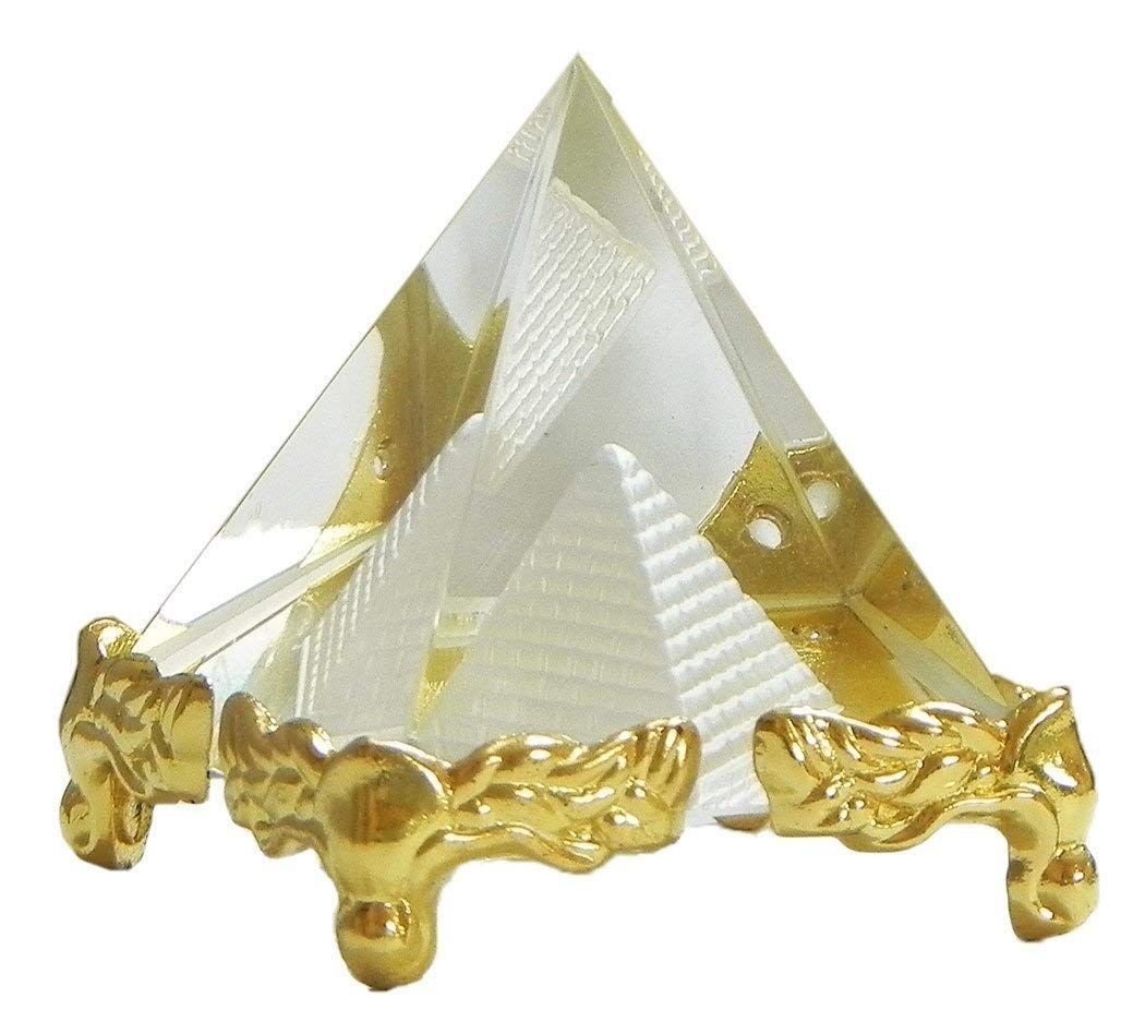     			Bansiwal Crystal Pyramid Colour Feng Shui Prosperity and Positive Energy Brass Yantra  (Pack of 1)