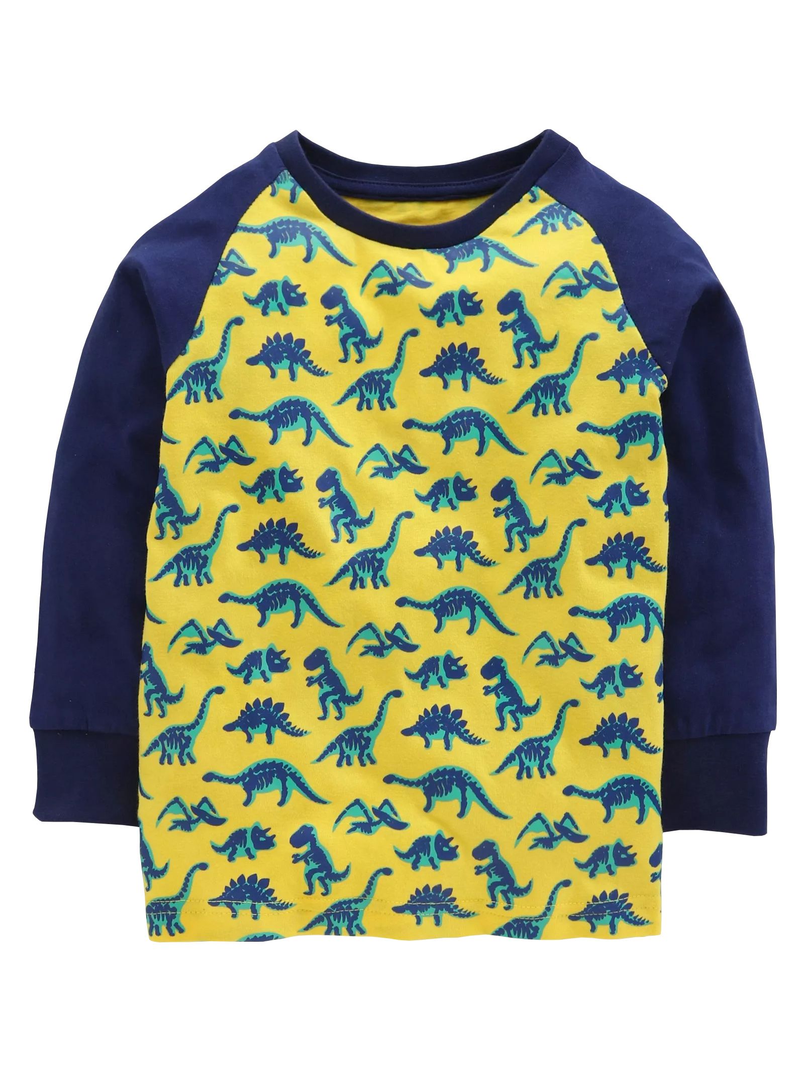 Boy's Raglan Sleeve Round Neck Tee With Dino AOP print - Buy Boy's ...