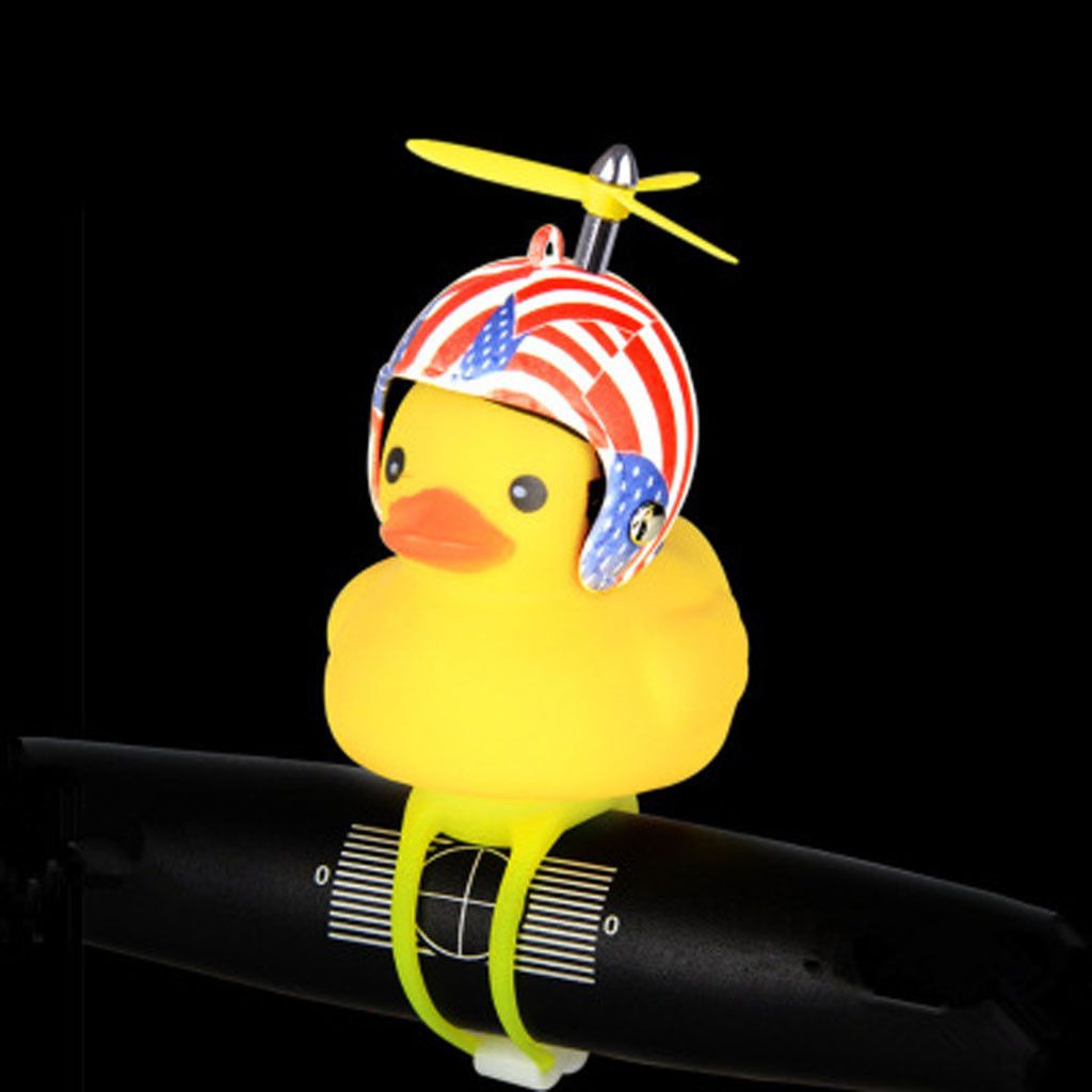 2032 Yellow Little Duck Shape Bicycle Bell Shining Mountain Bike Head Light