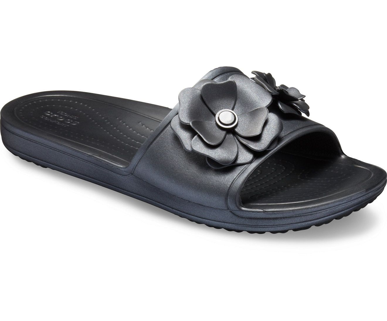 black croc slides