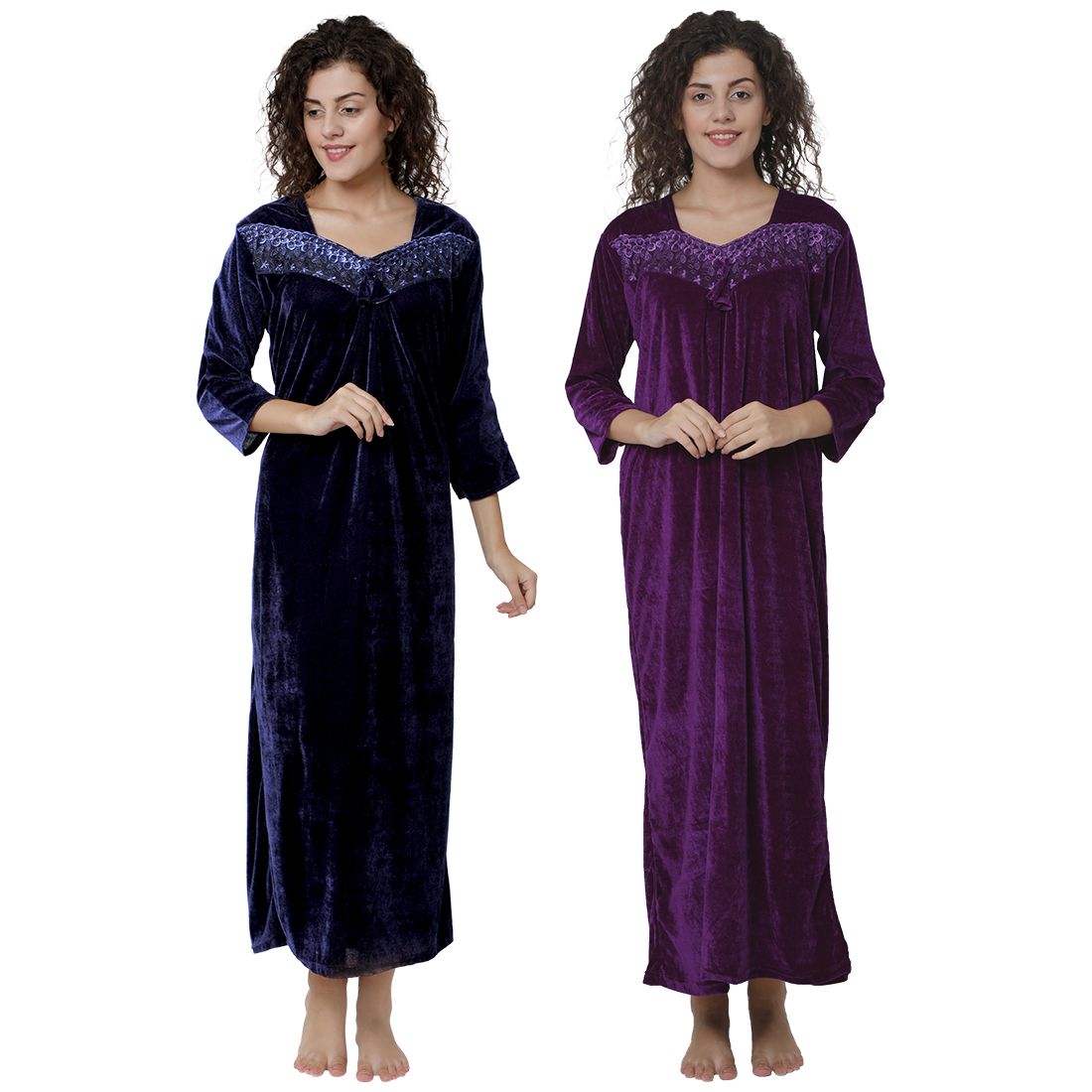 velvet nighty design