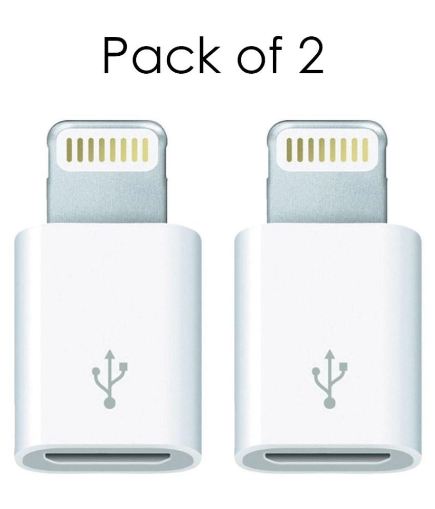 Pack of 2 Micro USB to iphone 6 6 plus/5s/5c/5 compatible 8 pin data/sync otg adapter