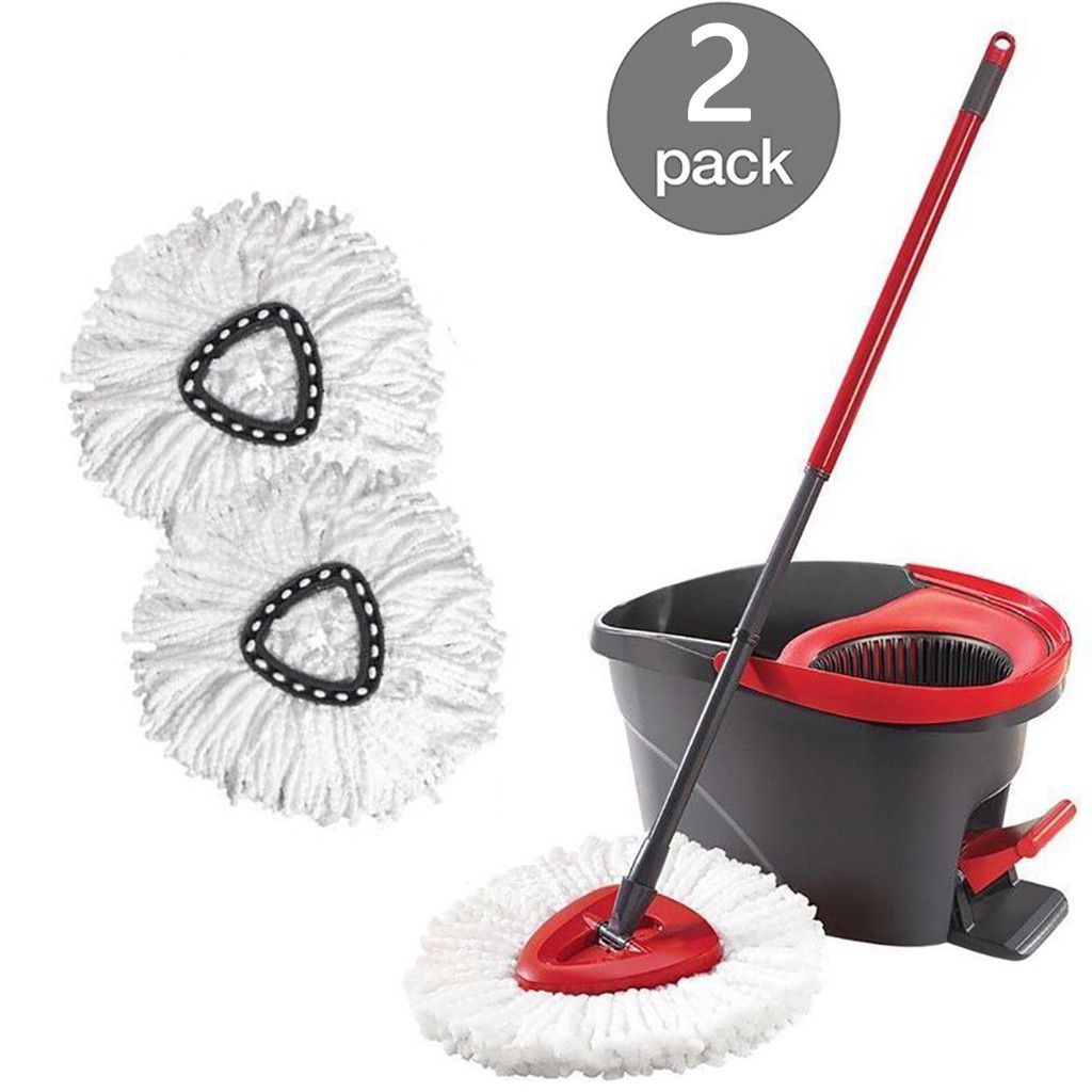 4 Pack Mop Head Replacement Microfiber Spin Mop Refill 360° Easy Cleaning Mop Replacement Heads Mop Refills White 