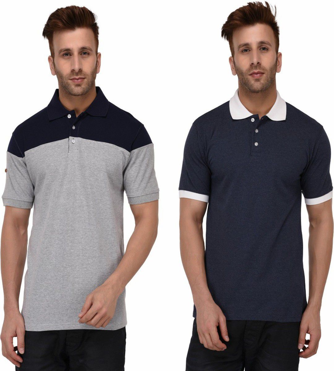 Bombay Clothing Company Cotton Blend Multi Color Block T-Shirt - Buy ...