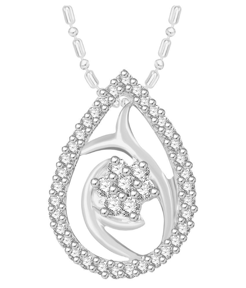 VK Jewels Charming Rhodium Plated Alloy CZ American Diamond Pendant ...