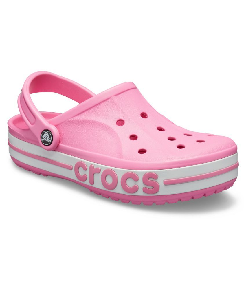 crocs metallic pink