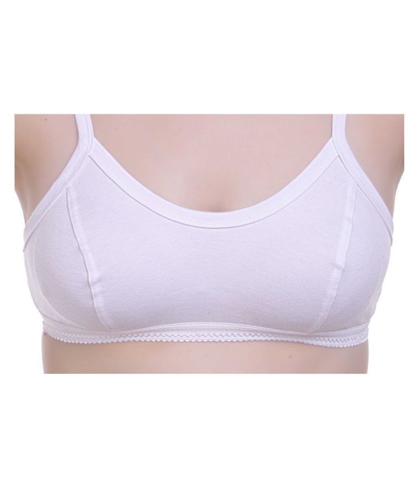 Buy Freely White Cotton Solid Sports Bra Online at Best Prices in India