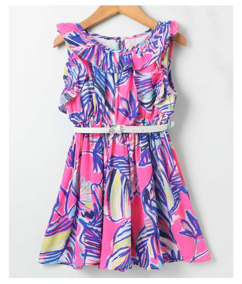 Soul Fairy Girls Midi/Knee Length Casual Dress (Pink, Sleeveless) - Buy Soul Fairy Girls Midi 