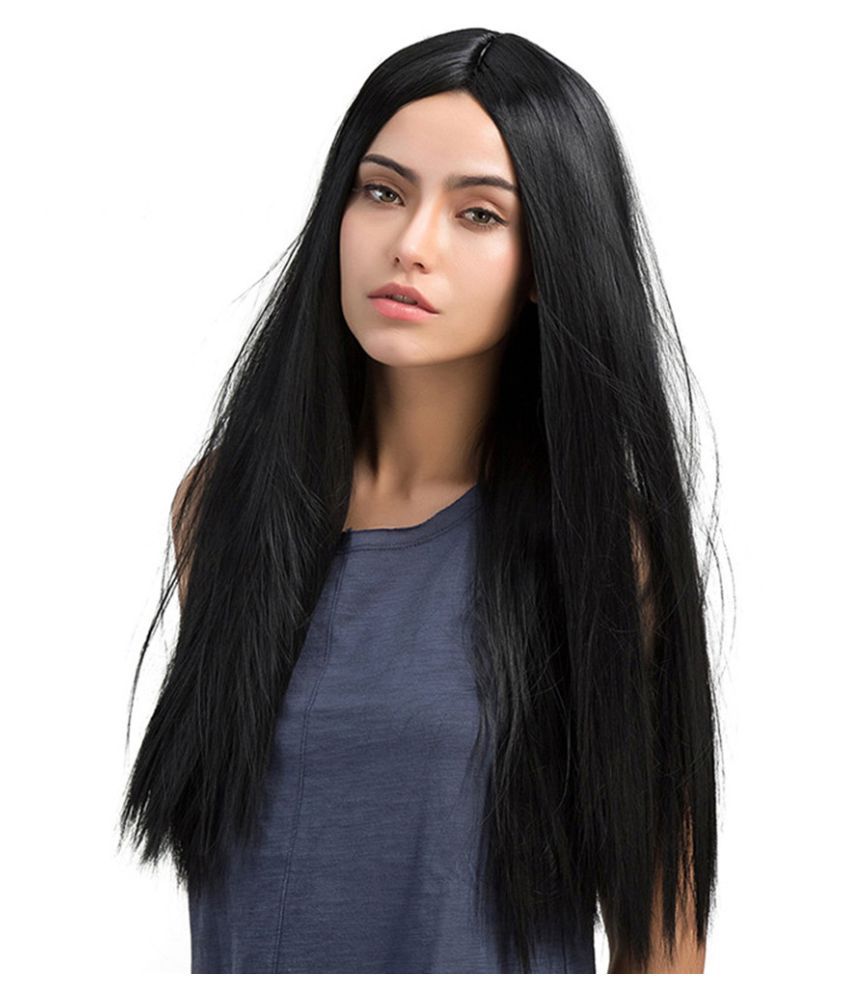 Fashion Synthetic Black Middle Parting Long Multi Layer Straight