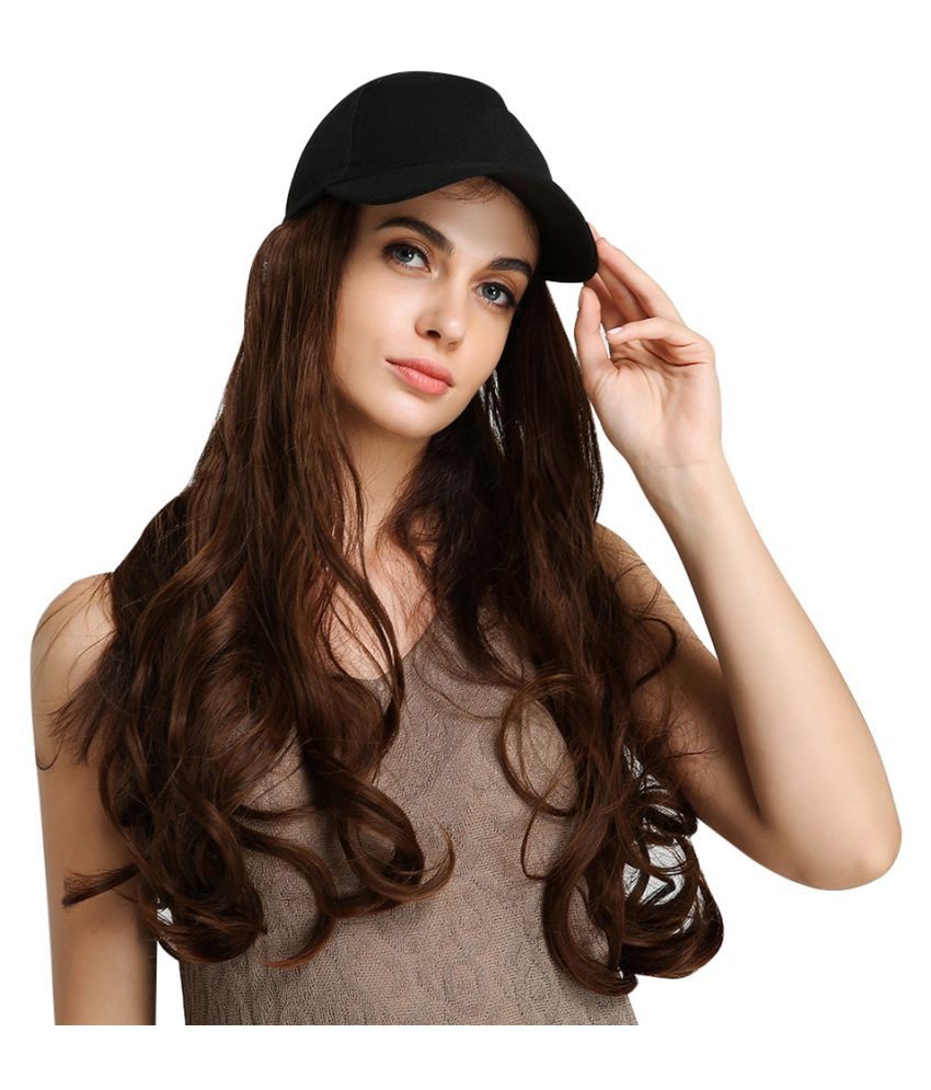 Long Curly Wig Cap Long Hair Baseball Cap Ball Caps Casual Hat With Wig:  Buy Long Curly Wig Cap Long Hair Baseball Cap Ball Caps Casual Hat With Wig  at Best Prices