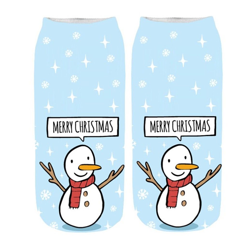 Women/'s 3D Cartoon Funny Christmas Crazy Amazing Novelty Print Ankle Socks CA