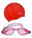 Viva Sports Red Swimming Set Cap and Goggles