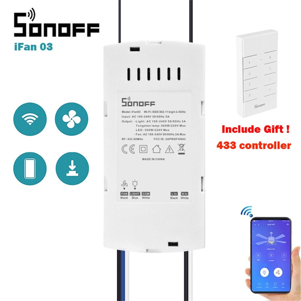 Sonoff Ifan03 Wifi Ceiling Fan Smart Home Switch For For