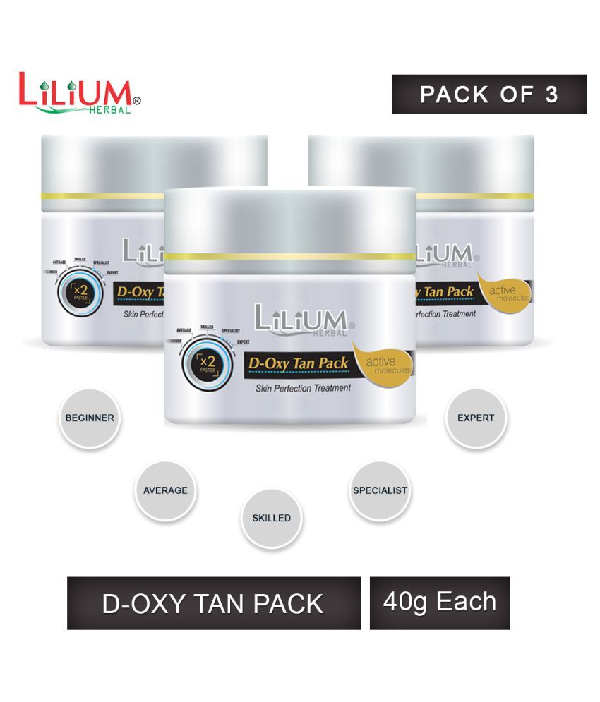     			Lilium D-OXY Tan Face Pack for Glowing Skin 40g, Natural Tan Removal Pack Of 3