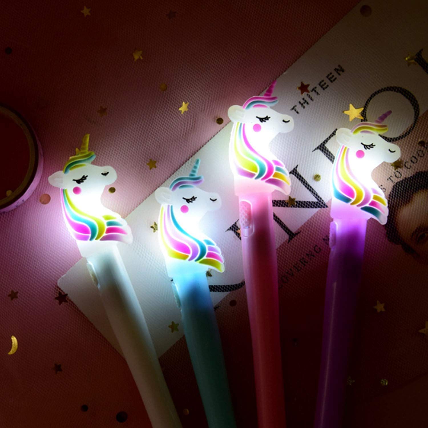 ModishOmbre Unicorn LED Pen Set - 2 pc Pen, Cute Pen, Cute Stationary