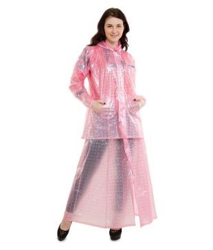 pink pvc raincoat