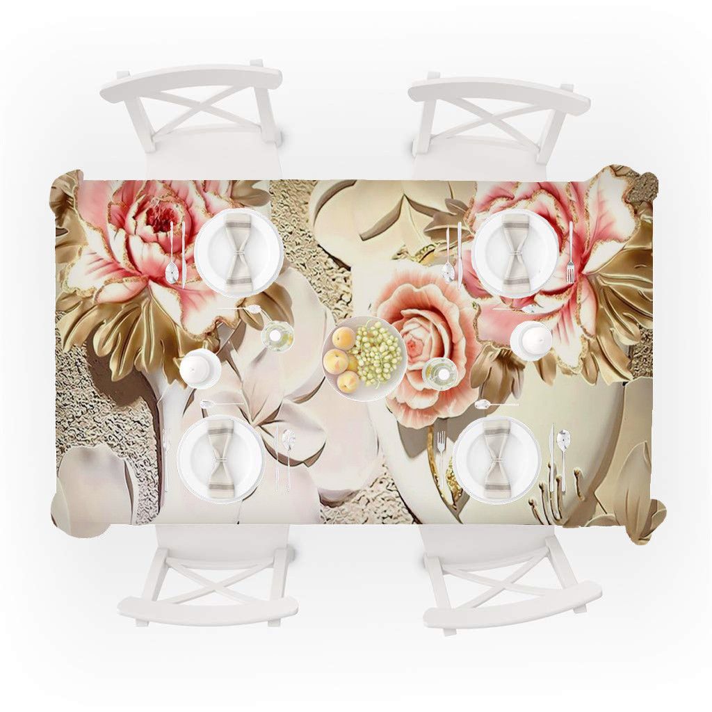 Primeval 3D Flower Tablecloth Rectangular Tea Table Cover Dining Home Decoration Primeval 3D Flower Tablecloth Rectangular Tea Table Cover Dining Home Decoration