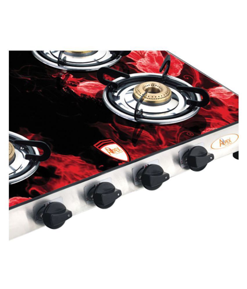 Apex Designer (R1) 4 Burner Manual Gas Stove Price in India Buy Apex