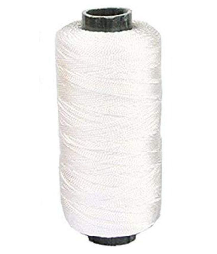     			PE - Nylon Thread for Beads and Jewellery Making (White) - Pack of 3