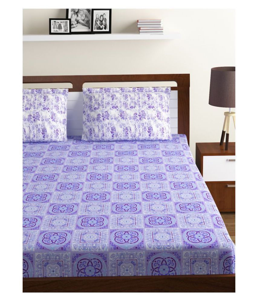 Bombay Dyeing Cotton Double Bedsheet with 2 Pillow Covers ( 254 cm x