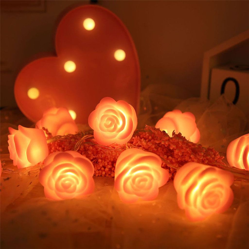 Creative Rose Flower String Light 10 Led Night Light Wedding Party