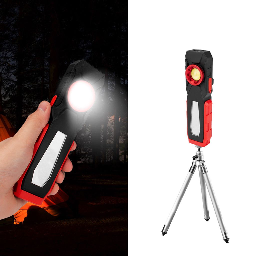 Rechargeable COB LED Slim Work Light Lamp Flashlight Inspect Folding Torch 18650 