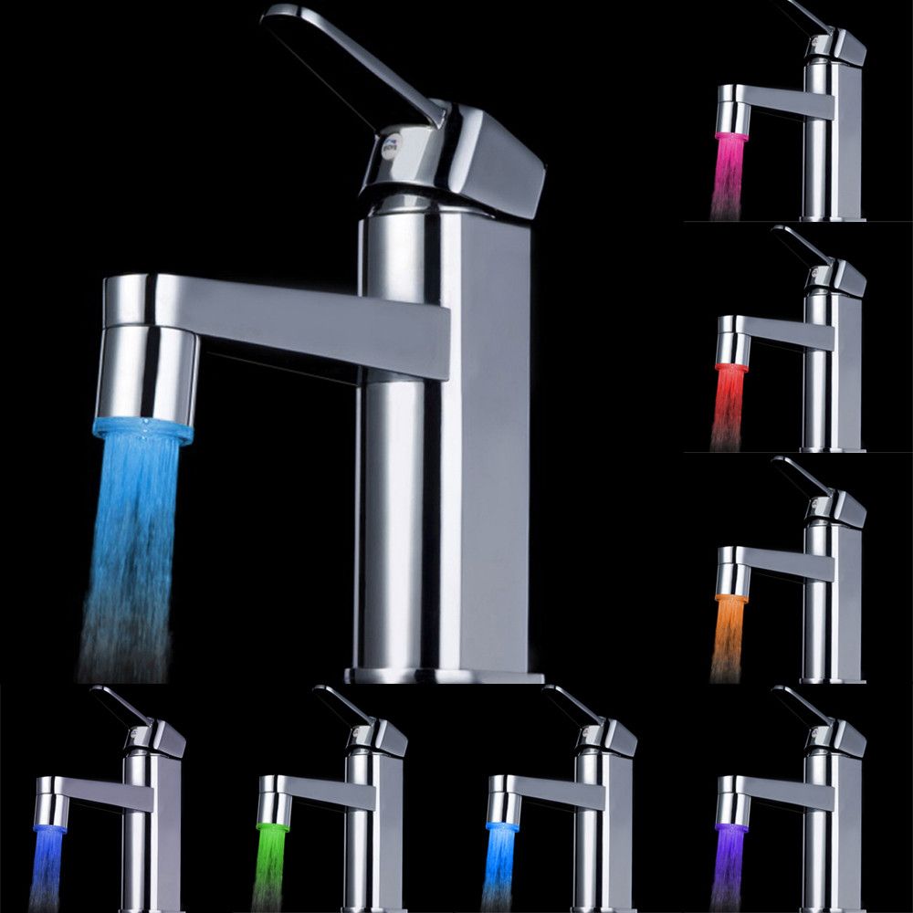 Temperature Sensor 7 Color Kitchen Water Tap Faucet Glow Shower