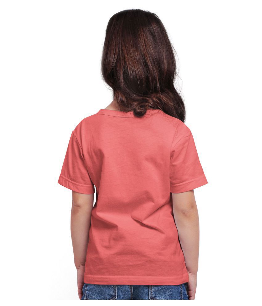 Haoser Printed Cotton girls tshirt pack of 1, Orange tshirt for kids ...