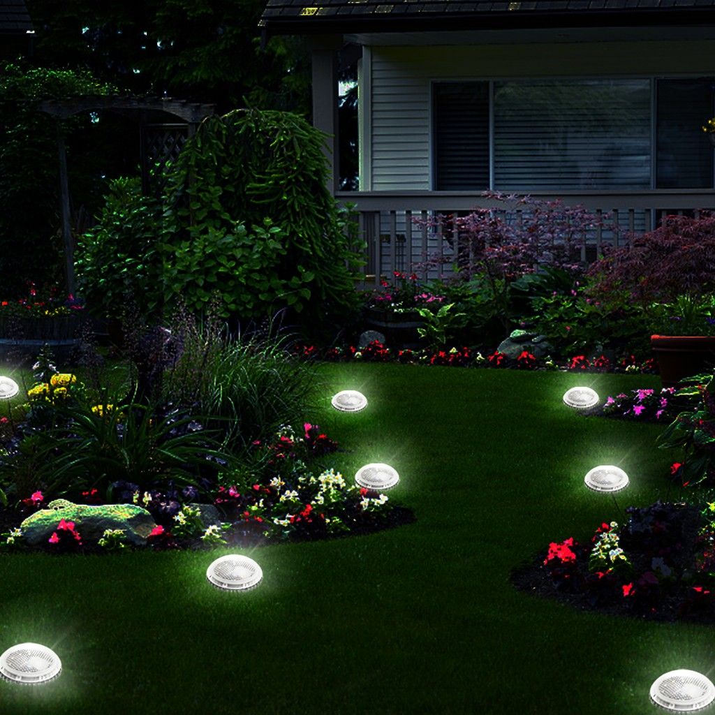 Solar Ground Lights Newest 8LED Outdoor Waterproof Solar Disk Lights