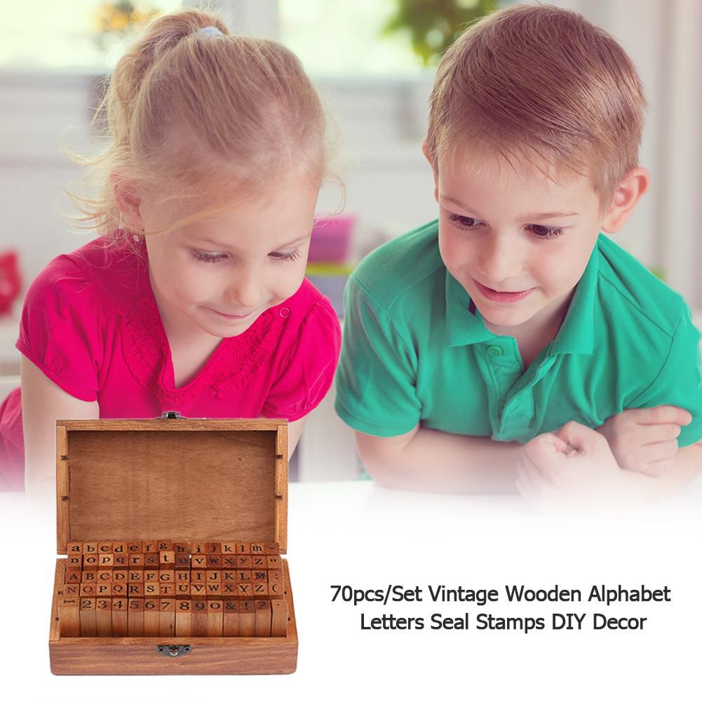 70pcs/Set Vintage Wooden Alphabet Letters Seal Stamps DIY Decor Dairy  Notes: Buy Online at Best Price in India - Snapdeal