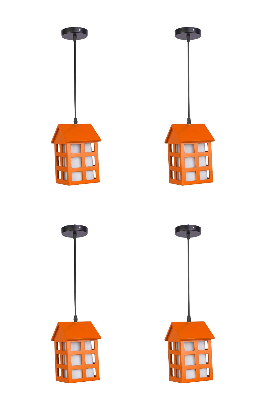     			Somil Wood Hanging Lamp Pendant Orange - Pack of 4