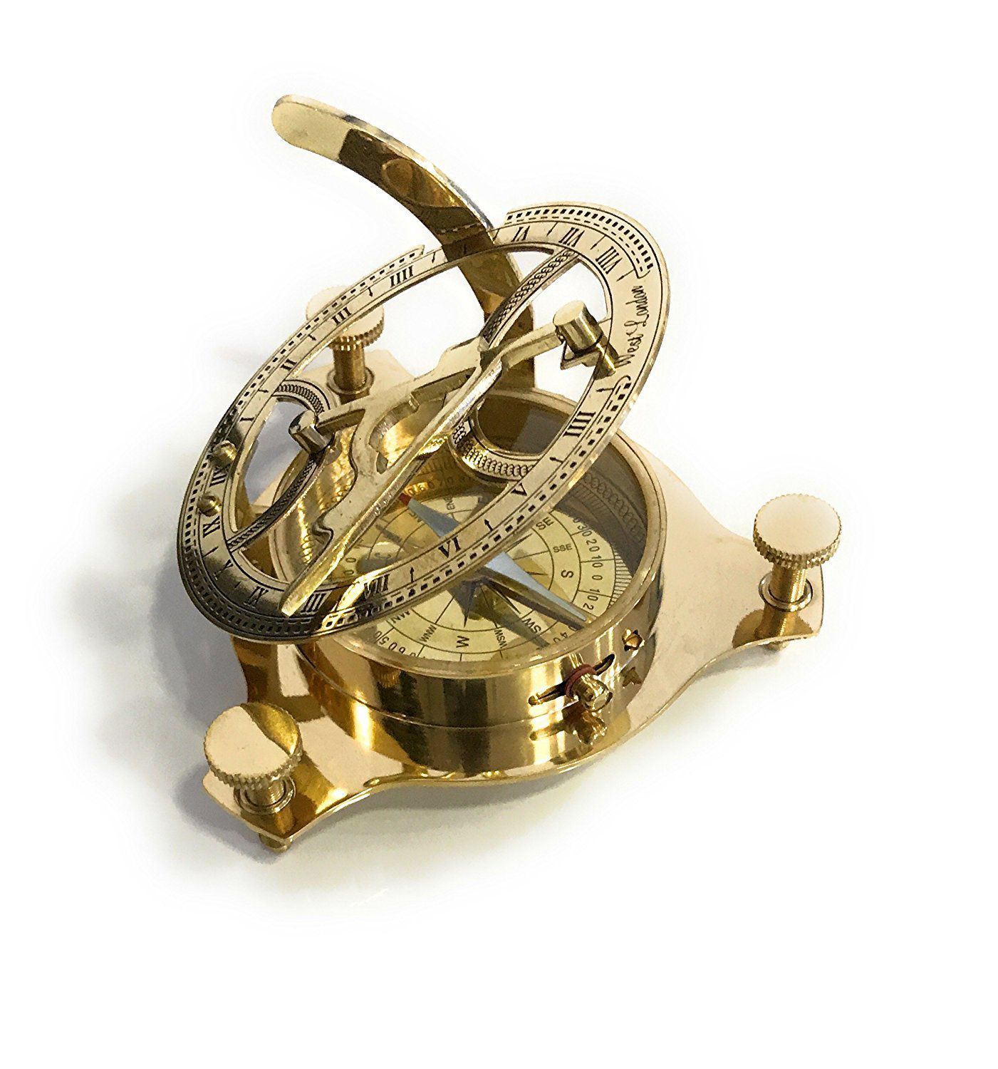 Sundial Compass - Solid Brass Sun Dial Beautiful Nautical 