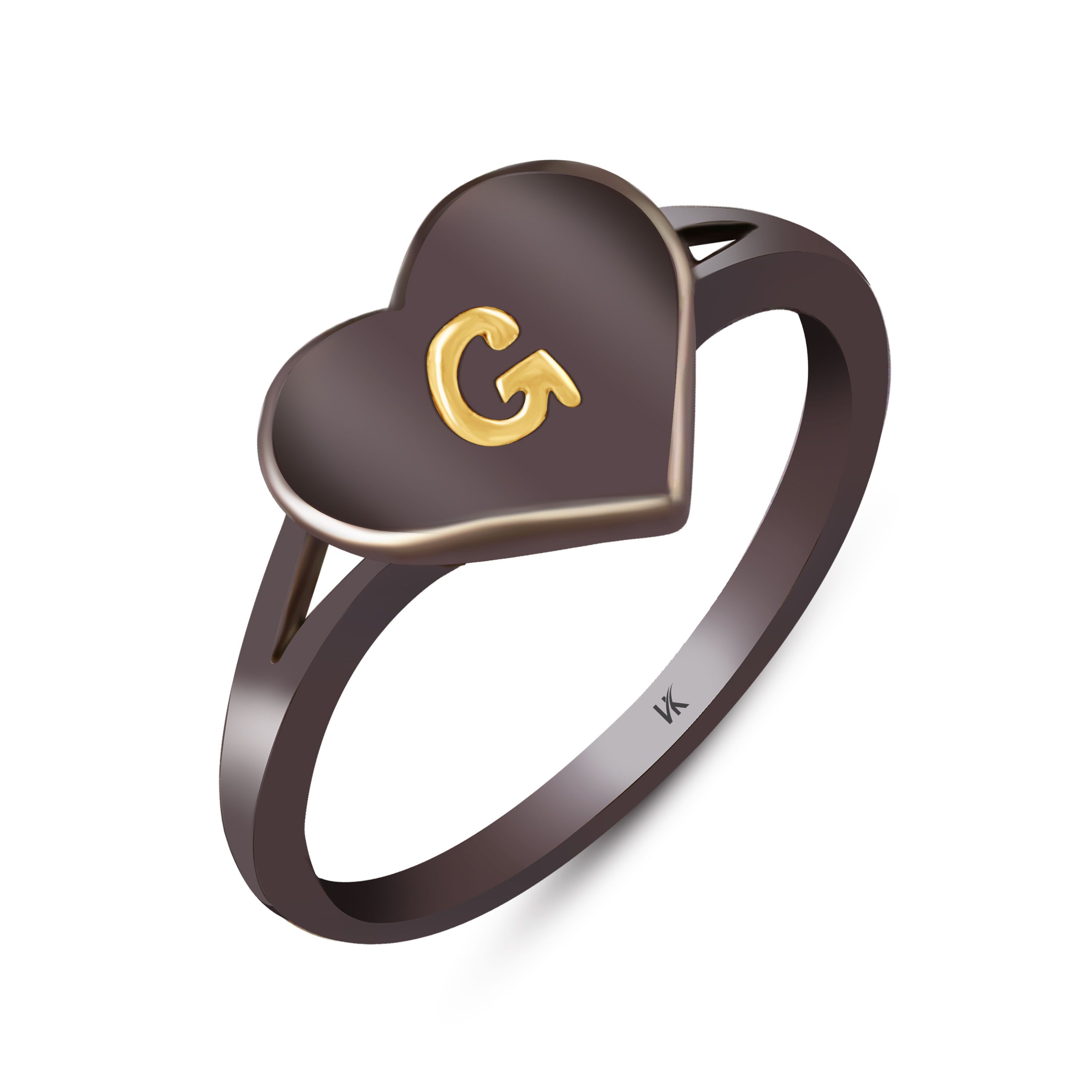 Vk Jewels Initial G Alphabet Heart Black Gold Plated Alloy Ring For Women Vkfr3099ga18 Buy Vk Jewels Initial G Alphabet Heart Black Gold Plated Alloy Ring For Women Vkfr3099ga18 Online In India