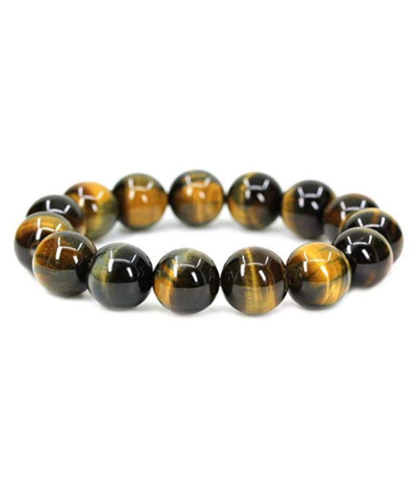     			10mm Yellow Tiger Eye Natural Agate Stone Bracelet