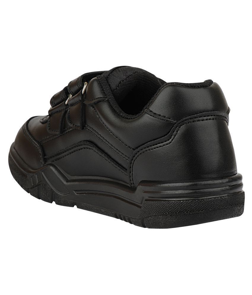 REX GOLA Boys PU Rexion PU lining Trendy / Formal / Casual Wear Velcro Black School Shoes Price