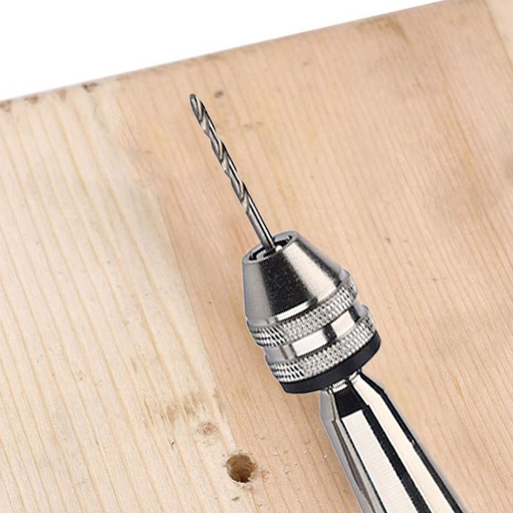 Mini Aluminum Hand Drill with Keyless Chuck and 10 Twist Drills Rotary Tool Bits