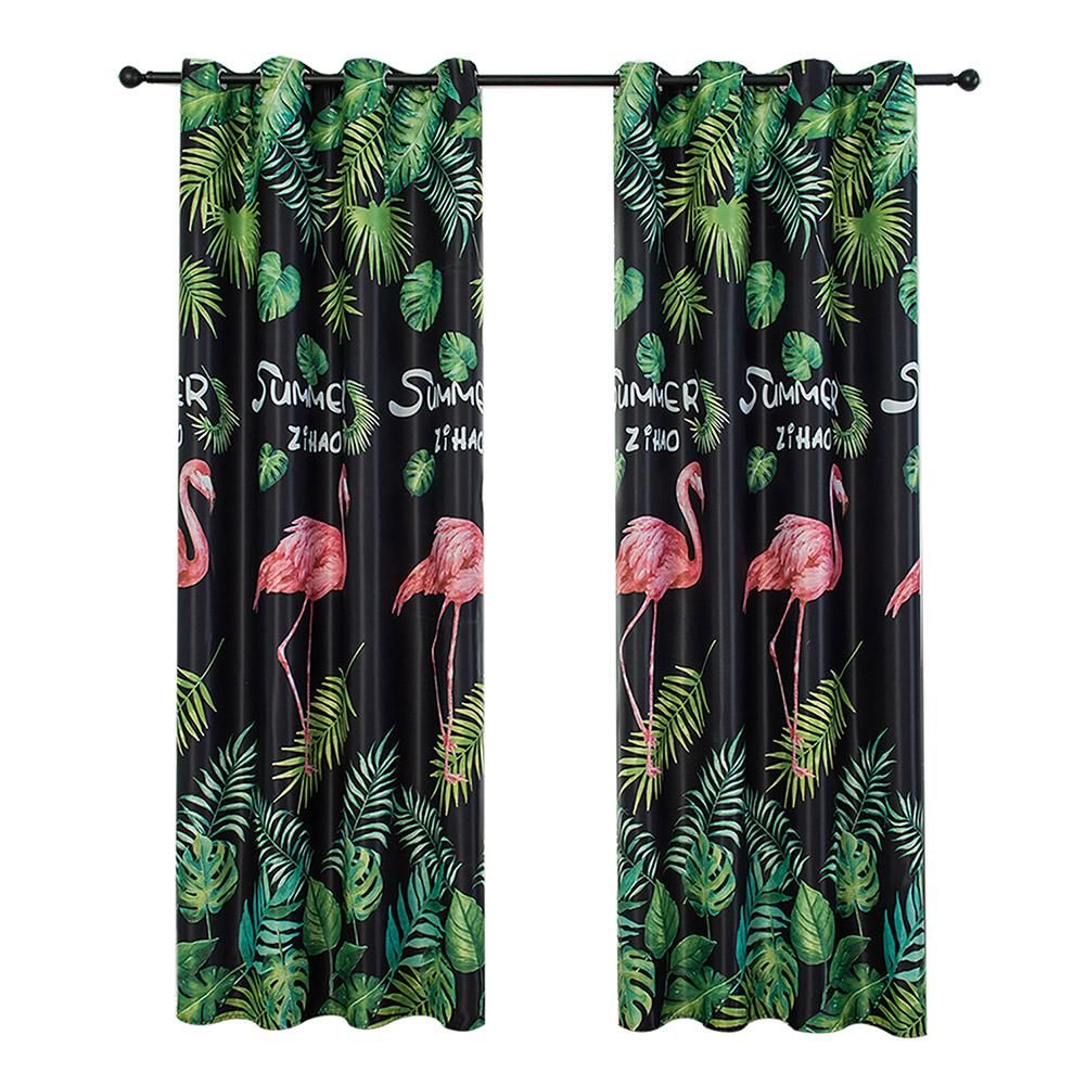 Pink Birds Printed Home Blackout Curtains Bedroom Windows